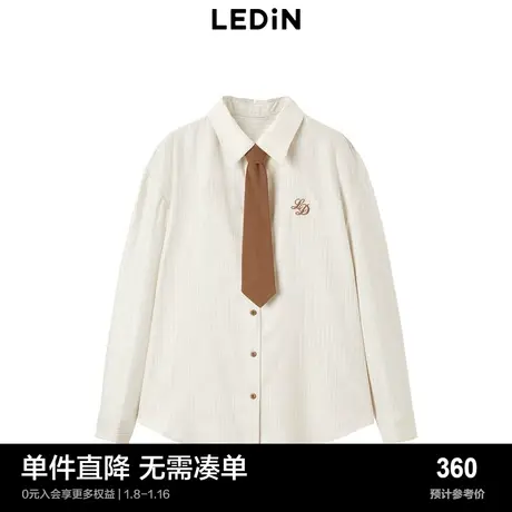 【商场同款】乐町2023秋季新款洋气法式减龄条纹衬衫C2CAD4323商品大图