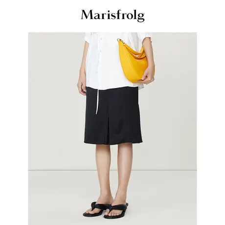 【商场同款】玛丝菲尔2023年夏季新款黑色鱼尾裙摆设计修身半身裙图片