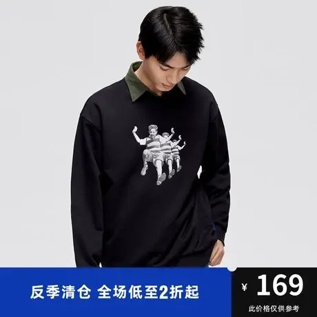 马克华菲人物照片印花圆领卫衣男秋新款潮流休闲上衣商品大图