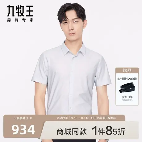 [商场同款]九牧王男装JC2C20517正装短袖衬衫23夏季新款衬衣男EN图片
