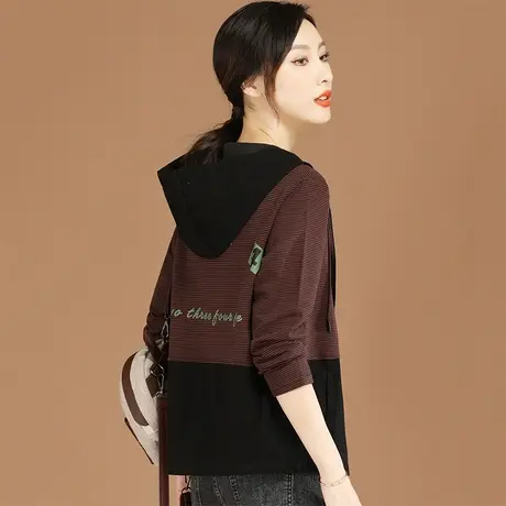 韩潮袭人拼接撞色连帽开衫短外套女2023年秋季新款夹克棒球服薄图片