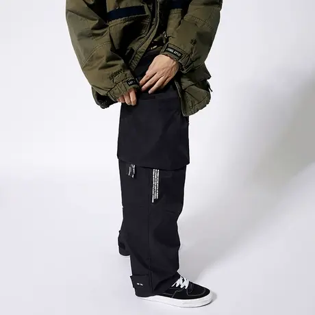 Aape旗舰店男装秋冬字母印花工装口袋魔术贴裤脚休闲长裤6788XXH图片