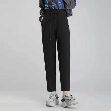 哈伦裤女2023秋季新款小个子松紧腰休闲裤大码显瘦时尚小脚萝卜裤商品大图