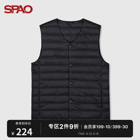 SPAO男士马甲冬季新款羽绒保暖短款马甲SPJVB4TC02商品大图