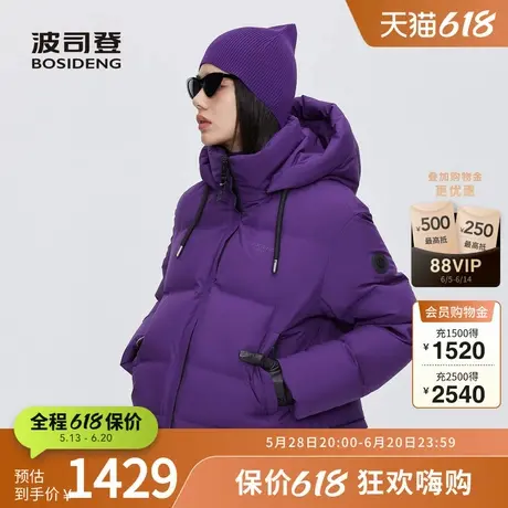 波司登奥莱冬季女巴黎线短羽绒服立领普罗旺斯紫显瘦潮流保暖加厚图片