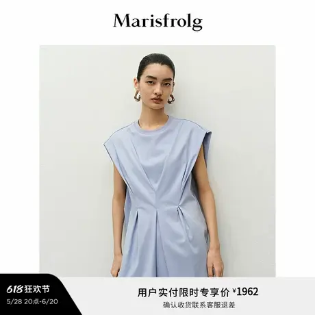 【新能量色彩】Marisfrolg玛丝菲尔2025夏新款宽肩衬衫扎带上衣商品大图