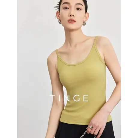 TINGE贴己吊带背心内衣女外穿夏带胸垫文胸一体内衣无袖打底上衣商品大图