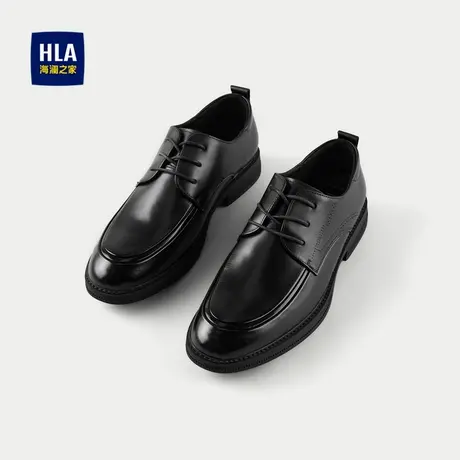 HLA/海澜之家系带正装皮鞋25新加宽楦型柔软真皮鞋垫办公室鞋子男商品大图