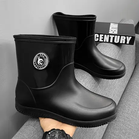 户外钓鱼防水鞋男士中筒防滑雨鞋男款工作干活骑手外卖雨靴劳保鞋商品大图