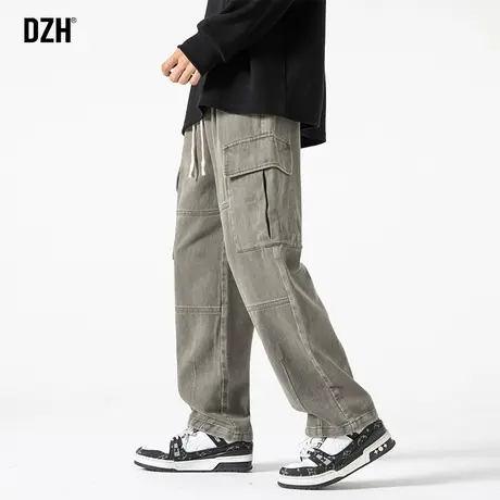 男士高街工装牛仔裤男春秋款2023年新款直筒休闲裤美式vibe风裤子商品大图