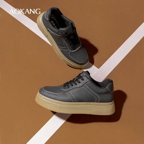 Aokang奥康男鞋春季新款时尚休闲板鞋男复古厚底舒适运动鞋潮商品大图