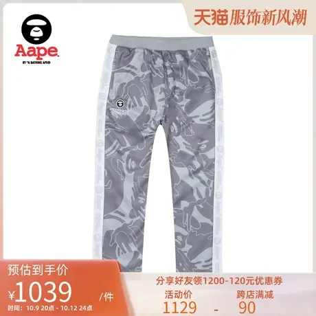 Aape旗舰店男装秋冬侧边串标迷彩猿颜徽章字母刺绣长裤A647XXL商品大图