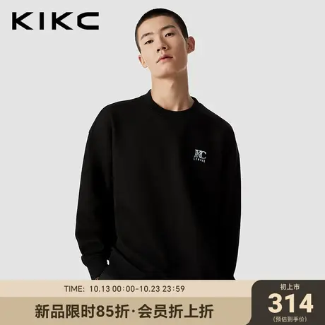 kikc圆领卫衣男2023秋季新款商场同款宽松休闲字母刺绣长袖卫衣图片