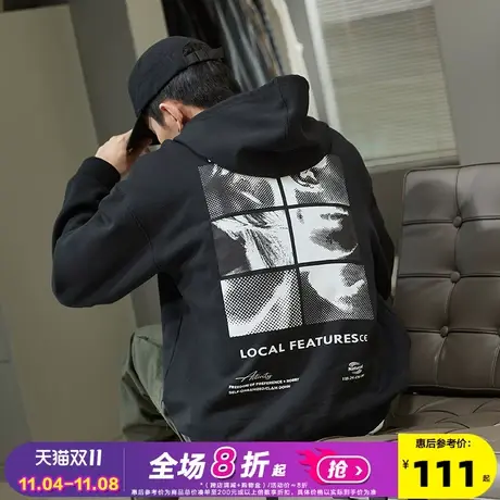 唐狮2022秋冬新款卫衣男士青少年连帽宽松套头衫外套休闲潮酷ins图片