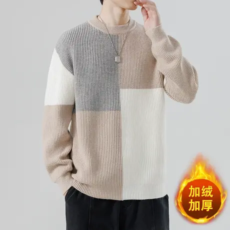 青少年男孩毛衣秋冬款大童13加绒加厚14岁15初中学生12打底针织衫商品大图