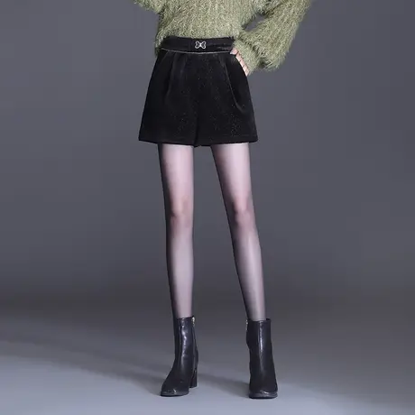 2023新款短裤女秋款松紧高腰阔腿裤韩版百搭靴裤显瘦休闲a字裤潮商品大图