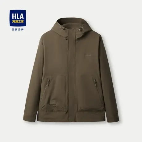 HLA/海澜之家时尚工装清新夹克2024春夏新款连帽拉链口袋外套男士图片