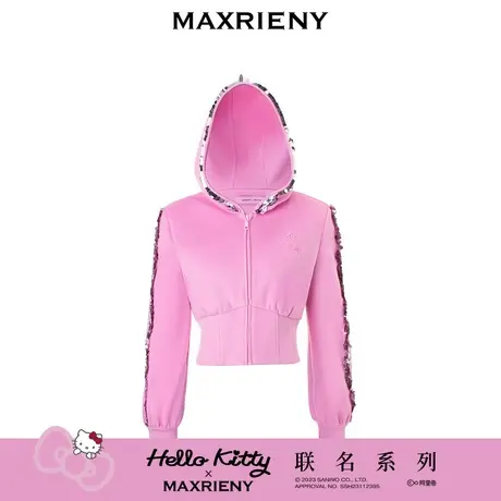 【MAXRIENY x Hello Kitty联名系列】华丽亮片卫衣外套商品大图
