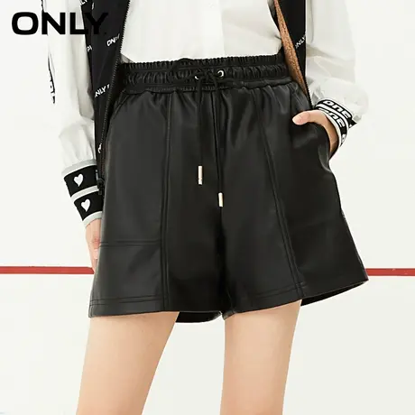 ONLY奥莱夏季时尚宽松休闲撞色A字PU短裤休闲裤女商品大图