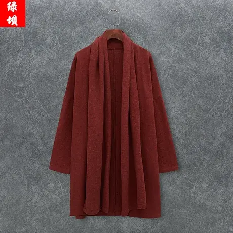 春秋佛系中国风男装外套中式伴郎服古代茶服礼服汉服戏服亚麻长袍图片