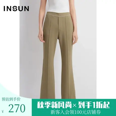 恩裳春秋季时尚简约垂顺线条感显瘦显高微喇西装裤图片