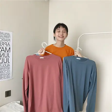 超火cec2019初秋长袖女港味宽松百搭学生韩版t恤慵懒风ins上衣潮商品大图