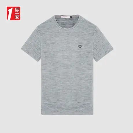 海一家青春活力短T新款简约印花舒适圆领休闲短袖T恤男商品大图