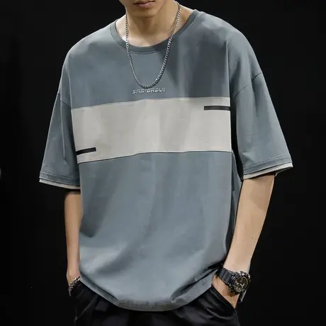 夏季胖子短袖t恤男宽松ins潮牌半袖大码男装加肥加大肥佬体恤潮流商品大图