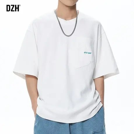 男士白色300g重磅t恤男短袖潮牌纯棉夏季男装2023新款情侣装半袖商品大图