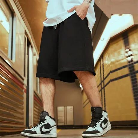 夏季薄款纯色宽松短裤男胖子运动裤加肥加大五分裤大码裤子篮球裤图片