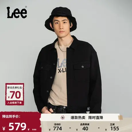 Lee舒适版型黑色复古经典骑士牛仔夹克男外套潮流LMT004005100商品大图