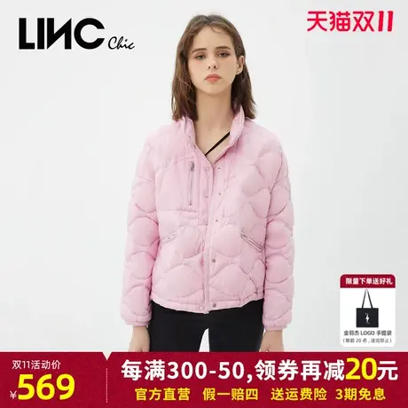 商场同款LINC金羽杰2023冬新款反季短款女款轻薄羽绒服女断码清仓商品大图