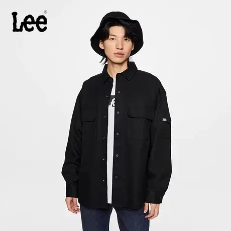 Lee商场同款23秋冬新品舒适版黑色多口袋男长袖衬衫LMT006259201图片