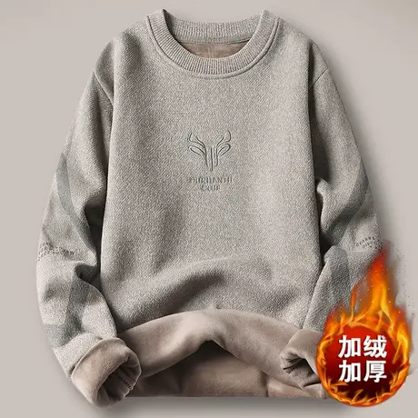 男士毛衣秋冬季青少年雪尼尔加绒加厚款学生打底针织衫潮流羊毛衫商品大图