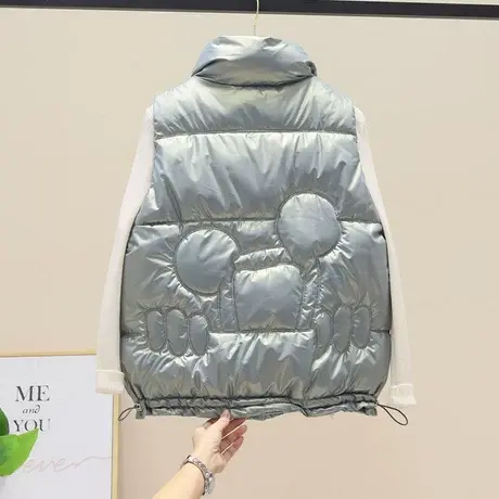 短款小外套女2023年秋冬新款羽绒棉马甲女时尚百搭加厚马夹背心潮商品大图