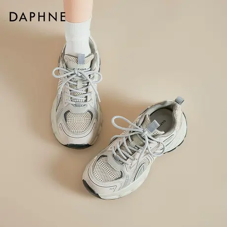 达芙妮老爹鞋女夏季网面复古厚底运动鞋2025新款休闲矮子乐增高鞋图片