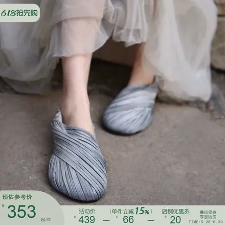 Artmu阿木原创包头凉鞋女款2025新款小众手工真皮平底后空凉鞋商品大图