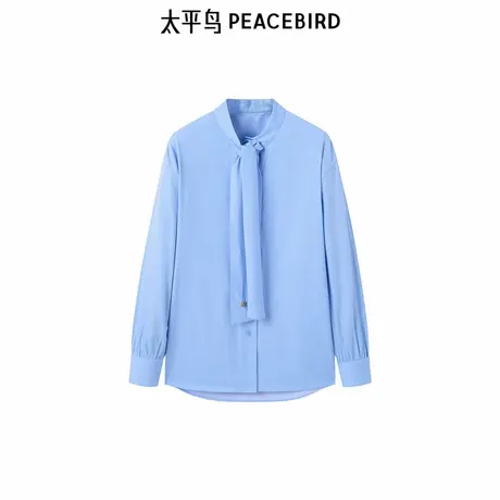 太平鸟女装年冬季新款系带纹样衬衫A1CAE420A图片