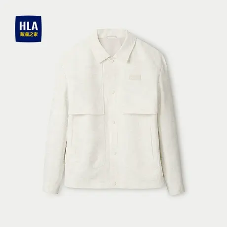 HLA/海澜之家舒适翻领夹克2025春夏新款纽扣装饰时尚印花外套男商品大图