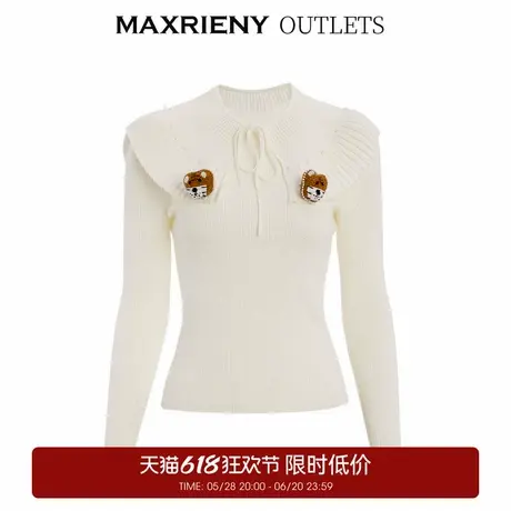 【奥莱】MAXRIENY大翻领塑身毛衣女春款半高领套头针织衫商品大图