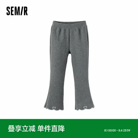 森马儿童长裤2024新款时髦绣花微喇裤修身打底裤冬季女童休闲裤子商品大图