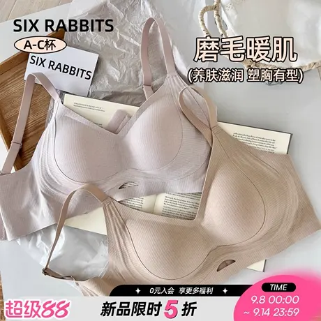 六只兔子无钢圈内衣女小胸聚拢胸罩收副乳胸罩软支撑防下垂文胸商品大图