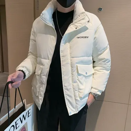 立领棉服外套男冬季2023新款重磅潮牌休闲简约轻熟风加厚冬装棉衣图片