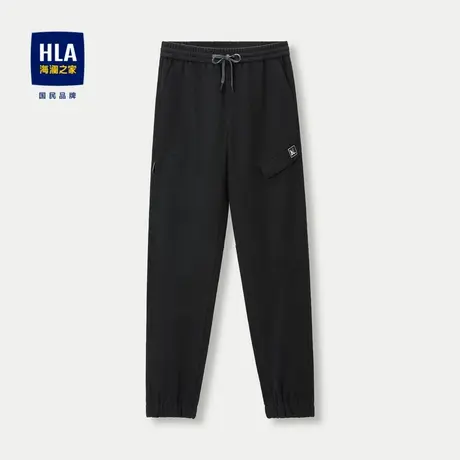 HLA/海澜之家松紧腰休闲裤2023秋季宽松舒适锥形束脚长裤男图片