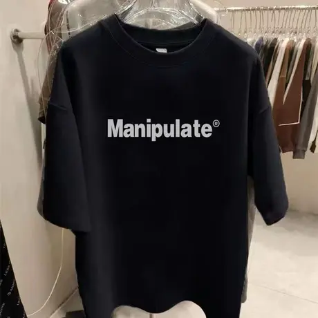 仿棉短袖t恤女宽松中学生韩版ins潮半袖胖mm慵懒风夏装大码女上衣商品大图