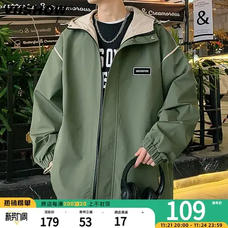 VIISHOW冲锋夹克春秋季新款美式街头vintage夹克潮牌男机能工装外商品大图