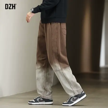 男士渐变色牛仔裤男直筒宽松裤休闲裤子男款裤子潮流阔腿裤老爹裤商品大图