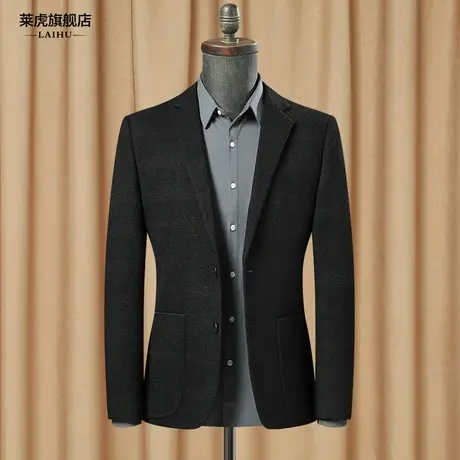 新款男士休闲西服外套韩版百搭单件上衣时尚潮流呢子小西装男修身商品大图