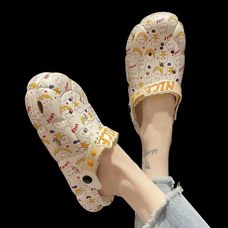 拖鞋女夏季外穿踩屎感沙滩鞋防滑包头卡通兔子洞洞鞋高级感凉拖鞋商品大图