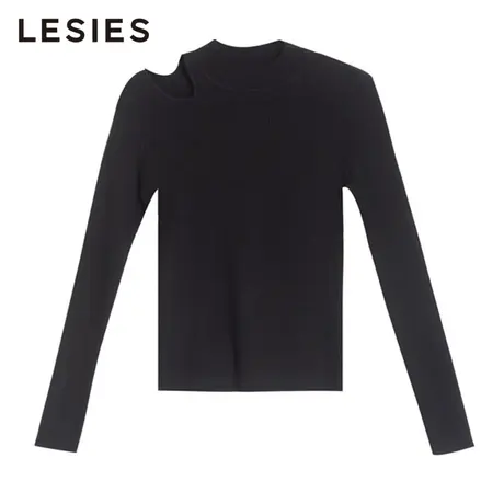 LESIES蓝色倾情春秋女装线下专柜商场同款圆领个性时尚针织衫商品大图